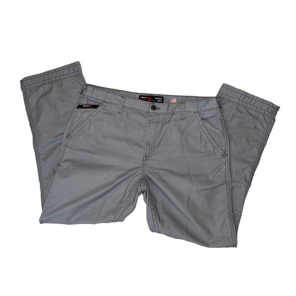 Ariat FR Canvas Workhorse Pants Relaxed Boot Men's 40/34 M4 102410 Gray